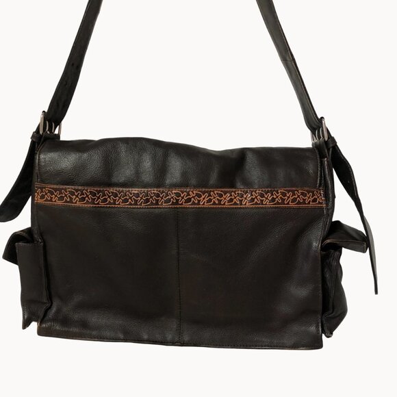 Brown Leather Satchel Messenger Bag - Picture 2 of 14